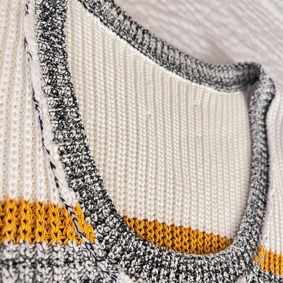 LUCKY BRAND Mustard Colorblock Knit Tank Top/Vest Size Medium - Picture 10 of 10